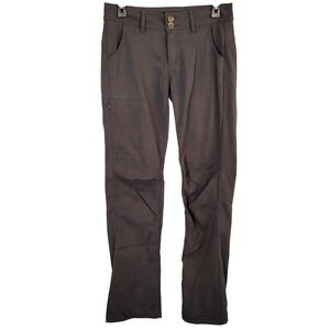 Prana Halle Hiking Pants Dark Gray Stretch Zion Roll Up Leg Womens 4 Regular